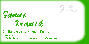 fanni kranik business card