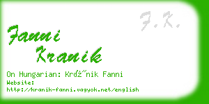 fanni kranik business card